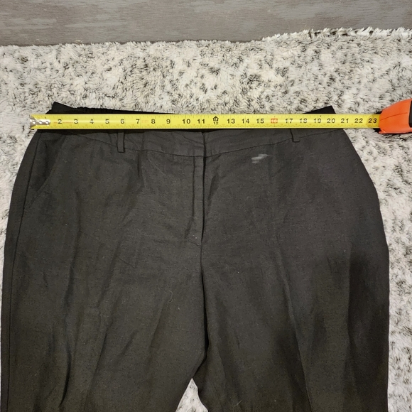 Talbots SZ 18W Black Linen Blend Heritage Flat Front Straight Leg Lined Pants - Picture 8 of 13